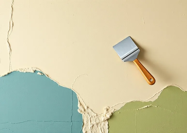 Application d'un enduit décoratif à la lisseuse sur un mur